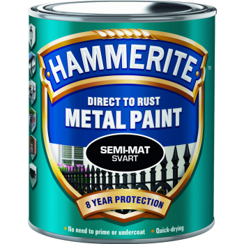 Hammerite Hammerite Coat - Semi-Mat Svart 750 ml - Anti-rust maling/Metallisk